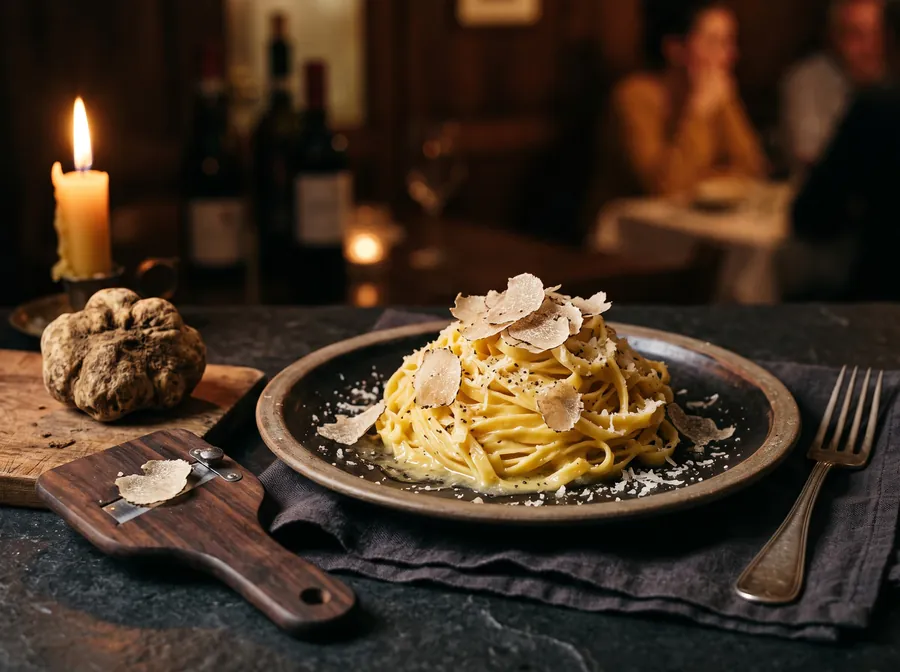 Tagliolini con trufa blanca